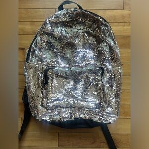 Reversible sequin backpack